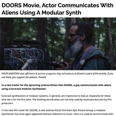 DOORS Movie, Actor Communicates With Aliens Using A Modular Synth